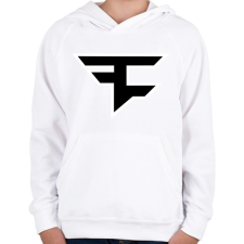 PRINTFASHION Faze Clan logo - Gyerek kapucnis pulóver - Fehér gyerek pulóver, kardigán
