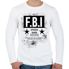 PRINTFASHION FBI - Férfi hosszú ujjú póló - Fehér