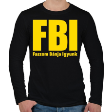 PRINTFASHION FBI - Férfi hosszú ujjú póló - Fekete