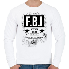 PRINTFASHION FBI - Férfi pulóver - Fehér