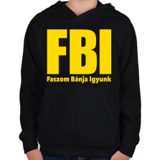 PRINTFASHION FBI - Gyerek kapucnis pulóver - Fekete