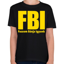 PRINTFASHION FBI - Gyerek póló - Fekete gyerek póló