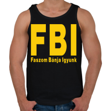 PRINTFASHION FBI igyunk - Férfi atléta - Fekete