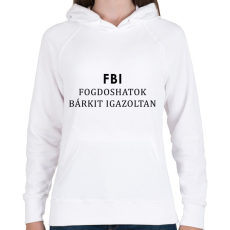 PRINTFASHION FBI - Női kapucnis pulóver - Fehér