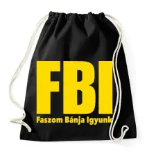PRINTFASHION FBI - Sportzsák, Tornazsák - Fekete tornazsák
