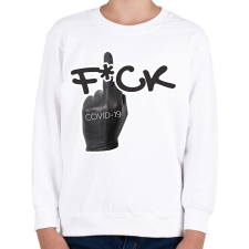 PRINTFASHION fck covid19 - Gyerek pulóver - Fehér gyerek pulóver, kardigán