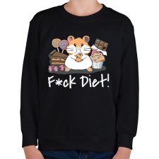 PRINTFASHION Fck Diet! - Gyerek pulóver - Fekete gyerek pulóver, kardigán