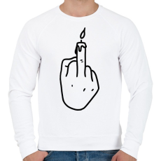 PRINTFASHION FCK gyertya - Férfi pulóver - Fehér