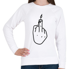PRINTFASHION FCK gyertya - Női pulóver - Fehér női pulóver, kardigán