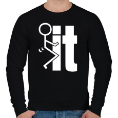 PRINTFASHION Fck it - Férfi pulóver - Fekete
