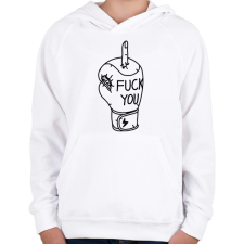 PRINTFASHION FCK tatto - Gyerek kapucnis pulóver - Fehér gyerek pulóver, kardigán