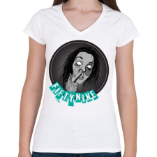 PRINTFASHION fckofffiftynineasd-01.png - Női V-nyakú póló - Fehér női póló