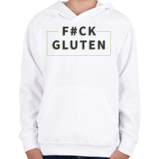 PRINTFASHION fcuk-gluten-grey-green - Gyerek kapucnis pulóver - Fehér gyerek pulóver, kardigán
