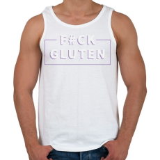 PRINTFASHION fcuk-gluten-white-purple - Férfi atléta - Fehér