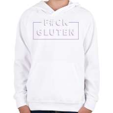 PRINTFASHION fcuk-gluten-white-purple - Gyerek kapucnis pulóver - Fehér
