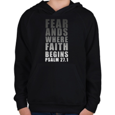 PRINTFASHION FEAR ANDS. - Gyerek kapucnis pulóver - Fekete gyerek pulóver, kardigán