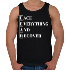 PRINTFASHION FEAR - Face Everything And Recover - Férfi atléta - Fekete atléta, trikó