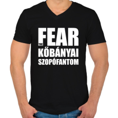 PRINTFASHION Fear the kőbányai szopófantom - Férfi V-nyakú póló - Fekete