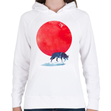 PRINTFASHION Fear the red - Női kapucnis pulóver - Fehér női pulóver, kardigán