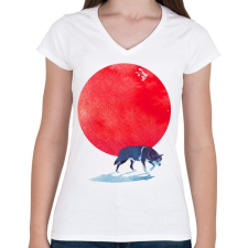 PRINTFASHION Fear the red - Női V-nyakú póló - Fehér női póló