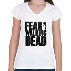 PRINTFASHION fear the walking dead - Női V-nyakú póló - Fehér