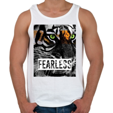 PRINTFASHION FEARLESS - Férfi atléta - Fehér atléta, trikó