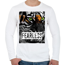 PRINTFASHION FEARLESS - Férfi hosszú ujjú póló - Fehér