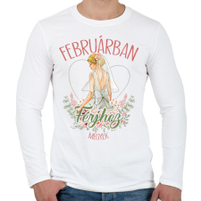 PRINTFASHION Februárban férjhez megyek - Férfi hosszú ujjú póló - Fehér férfi póló