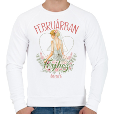 PRINTFASHION Februárban férjhez megyek - Férfi pulóver - Fehér