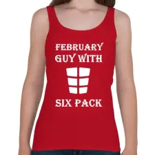 PRINTFASHION Februárban született kockás hasú - Női atléta - Cseresznyepiros női trikó
