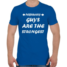 PRINTFASHION Februári férfiak a legerősebbek - Férfi póló - Királykék férfi póló