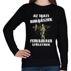 PRINTFASHION Februári horgász - Női pulóver - Fekete