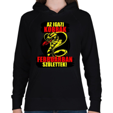 PRINTFASHION Februári Kobra - Női kapucnis pulóver - Fekete