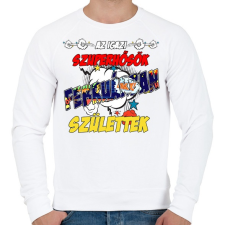 PRINTFASHION Februári Szuperhős - Férfi pulóver - Fehér férfi pulóver, kardigán