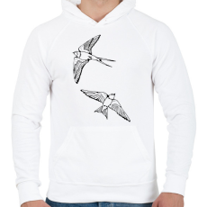 PRINTFASHION fecske - Férfi kapucnis pulóver - Fehér