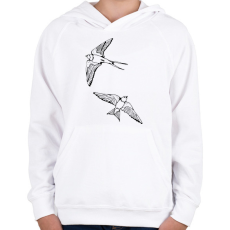 PRINTFASHION fecske - Gyerek kapucnis pulóver - Fehér