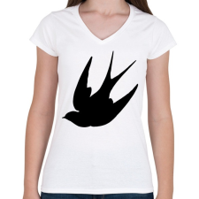 PRINTFASHION Fecske - Női V-nyakú póló - Fehér női póló