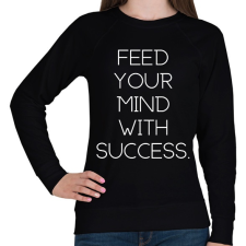 PRINTFASHION Feed your mind with success - Női pulóver - Fekete női pulóver, kardigán
