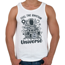 PRINTFASHION Feel the rhythm - Dobolós - Férfi atléta - Fehér atléta, trikó