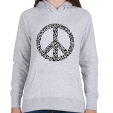 PRINTFASHION Fegyver béke - Női kapucnis pulóver - Sport szürke női pulóver, kardigán