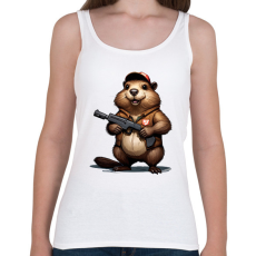 PRINTFASHION fegyveres bober - Női atléta - Fehér