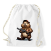 PRINTFASHION fegyveres bober - Sportzsák, Tornazsák - Fehér