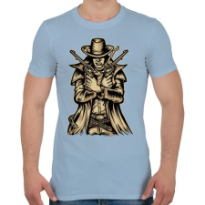PRINTFASHION Fegyveres - Férfi póló - Világoskék férfi póló