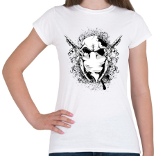 PRINTFASHION Fegyveres Koponya - Női póló - Fehér női póló