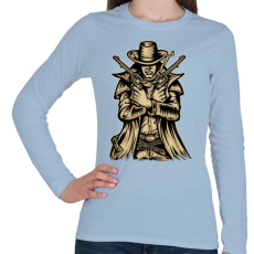 PRINTFASHION Fegyveres - Női hosszú ujjú póló - Világoskék