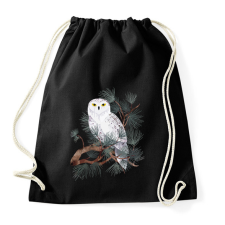 PRINTFASHION Fehér bagoly - Sportzsák, Tornazsák - Fekete tornazsák