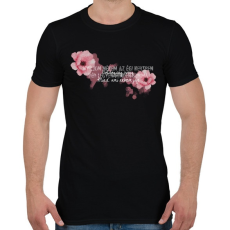 PRINTFASHION Fehér boldogságvirág - Férfi póló - Fekete