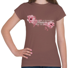 PRINTFASHION Fehér boldogságvirág - Női póló - Mogyoróbarna női póló