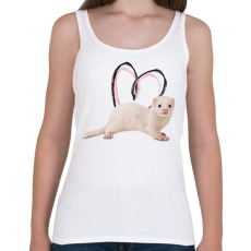 PRINTFASHION fehér görény szívecskével - Női atléta - Fehér