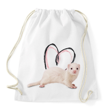 PRINTFASHION fehér görény szívecskével - Sportzsák, Tornazsák - Fehér tornazsák